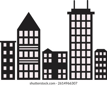 City Skyline Silhouette on White Background. Vector Illustration.