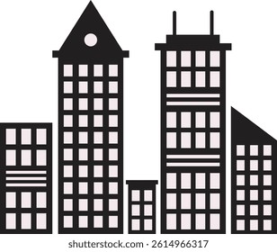 City Skyline Silhouette on White Background. Vector Illustration.