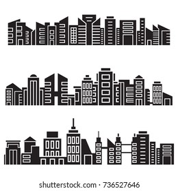 city skyline silhouette set