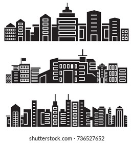 city skyline silhouette set