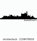 City Skyline silhouette of Solothurn, Switzerland