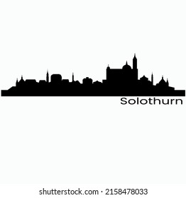 City Skyline silhouette of Solothurn, Switzerland