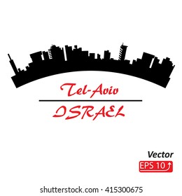 City Skyline silhouette Tel Aviv Israel black isolated on white background  logo vector illustration EPS10