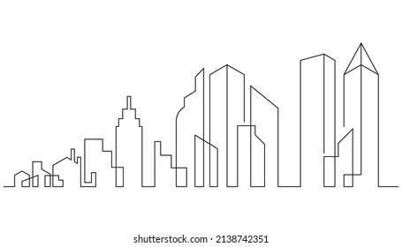 Esquina de la ciudad, ilustración de vector de silueta de la ciudad en diseño plano