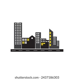 City skyline, city silhouette vector illustration in flat design