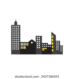 City skyline, city silhouette vector illustration in flat design