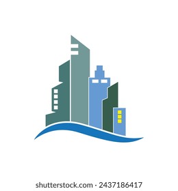 City skyline, city silhouette vector illustration in flat design