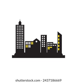 City skyline, city silhouette vector illustration in flat design