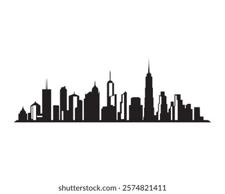 city skyline silhouette vector illustration icon type design