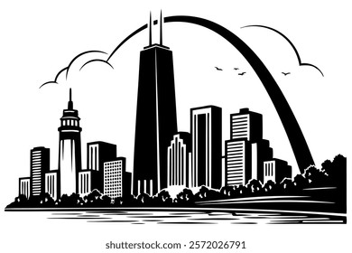 city skyline silhouette Vector Jpeg