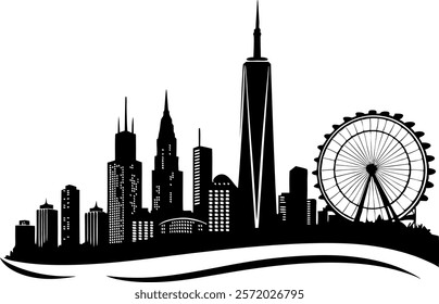 city skyline silhouette Vector Jpeg