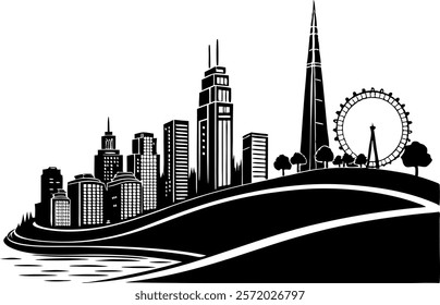 city skyline silhouette Vector Jpeg