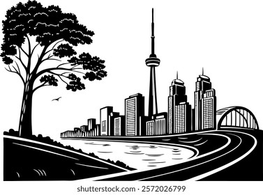 city skyline silhouette Vector Jpeg