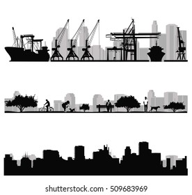 City skyline silhouettes. Vector illustration
