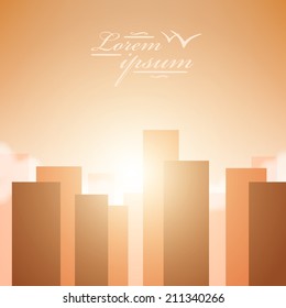 City skyline sunset. Simple and beautiful. Vector illustration