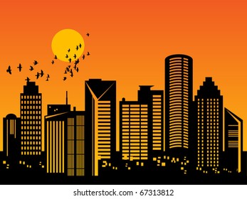 42,633 Sunset city vector Images, Stock Photos & Vectors | Shutterstock