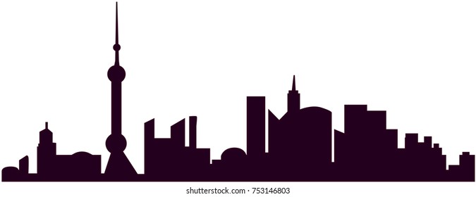 city skyline with tower of the future