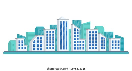 City skyline. Urban landscape. Cityscape with modern buildings. Vector illustration.