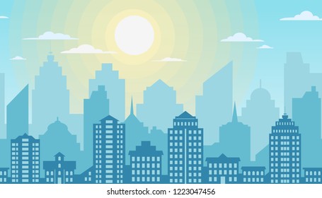City skyline. Urban landscape. Silhouette of the city