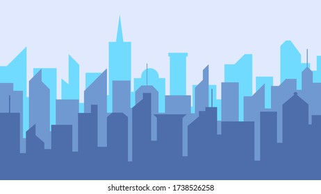 City Skyline Urban Landscape Vector Illustration Stock Vector (Royalty ...