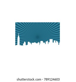 City skyline vector abstract colorful city, building composition sign, icon, logo isolated. Modern flat design eps 10 eps 8