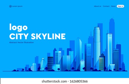 City skyline vector background. Landing page. Vector Illustration. Business, rental and tourism concept with modern buildings. Image for banner or web site.