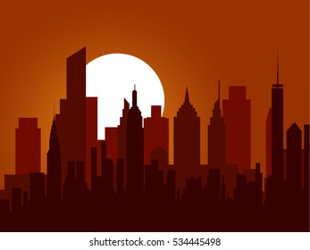 City skyline vector illustration.