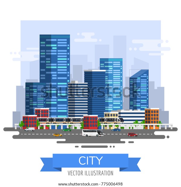 City skyline vector\
illustration