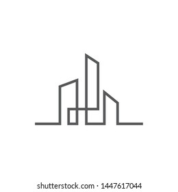 City skyline vector illustration in flat design