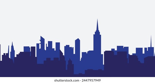 City skyline vector illustration. Urban landscape. Daytime cityscape in flat style. 