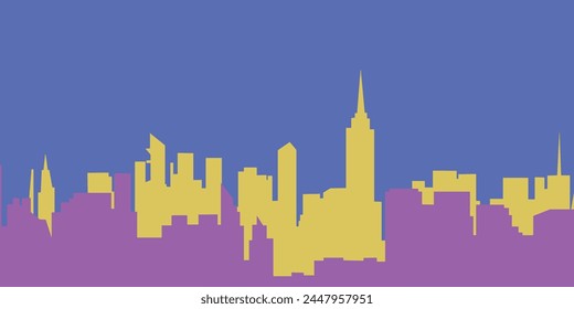 City skyline vector illustration. Urban landscape. Daytime cityscape in flat style. 