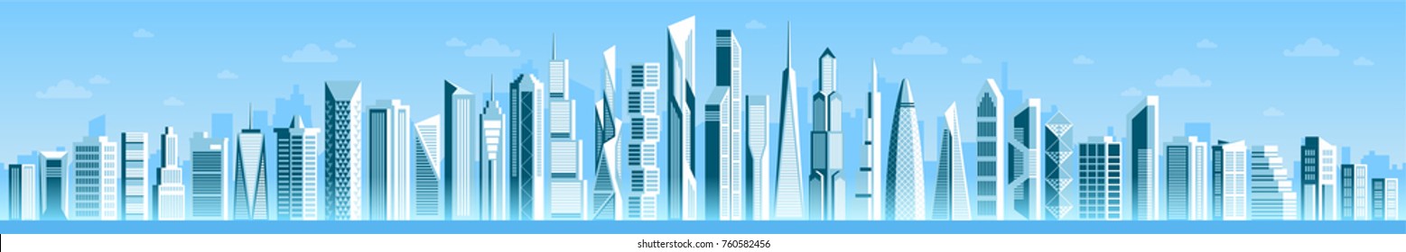 City skyline vector illustration. Urban landscape background. Vector illustration.