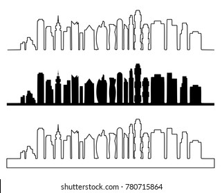 City skyline vector illustration. Urban landscape.