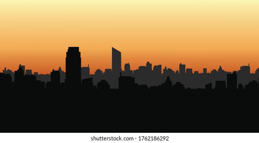 City skyline vector illustration.City silhouette background. Buildings background design.