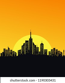 City Skyline Vector Illustrator Stock Vector (Royalty Free) 1190303431 ...