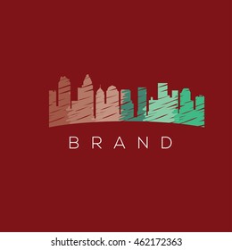 City skyline vector logo template. City image illustration