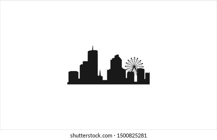 City skyline vector minimal logo design