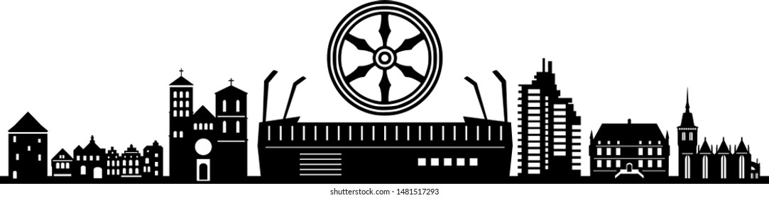 Osnabrück City Skyline Vector Silhouette