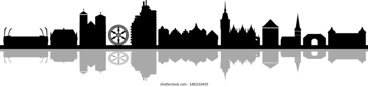 Osnabrück City Skyline Vector Silhouette