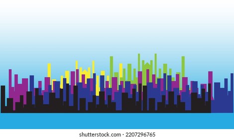 city skyline vector, skyscrapers, EPS 10.