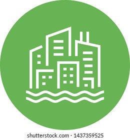 City Skyline Waterfront Outline Icon
