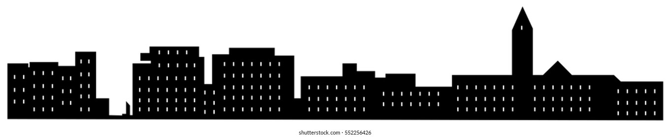 a city skyline with Window