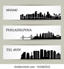 City skylines banners - vector illustration