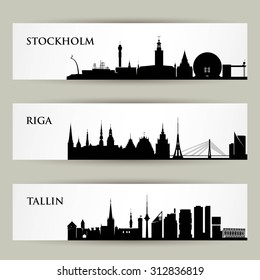 City skylines banners - vector illustration