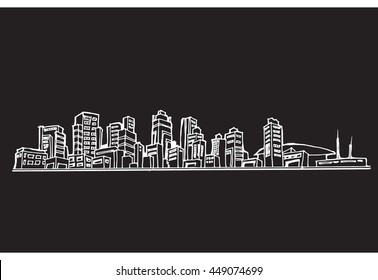 City Skylines Cartoon Doodle Style On Stock Vector (Royalty Free ...