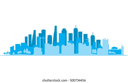 City Skylines silhouette background, vector illustration