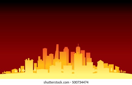 City Skylines silhouette background, vector illustration
