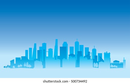 City Skylines silhouette background, vector illustration