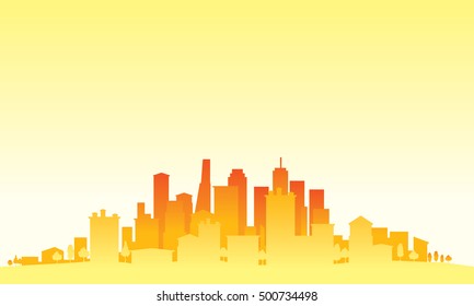 City Skylines silhouette background, vector illustration