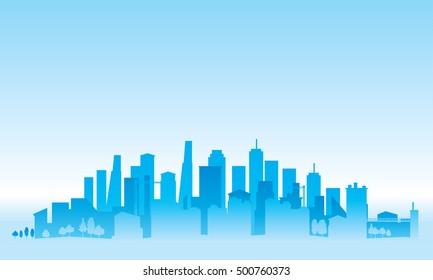 City Skylines silhouette background, vector illustration